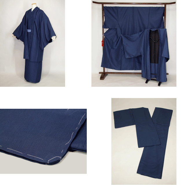 紳士紬風アンサンブル 紺色 Part2 | 紳士着物 | Web Shop 大福屋