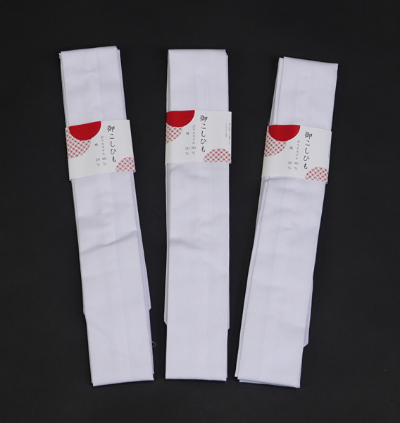 腰紐(こしひも) 白 3本組 和装小物,腰ひもベルト類 Web Shop 大福屋 こしひも 白色 3本組 腰紐